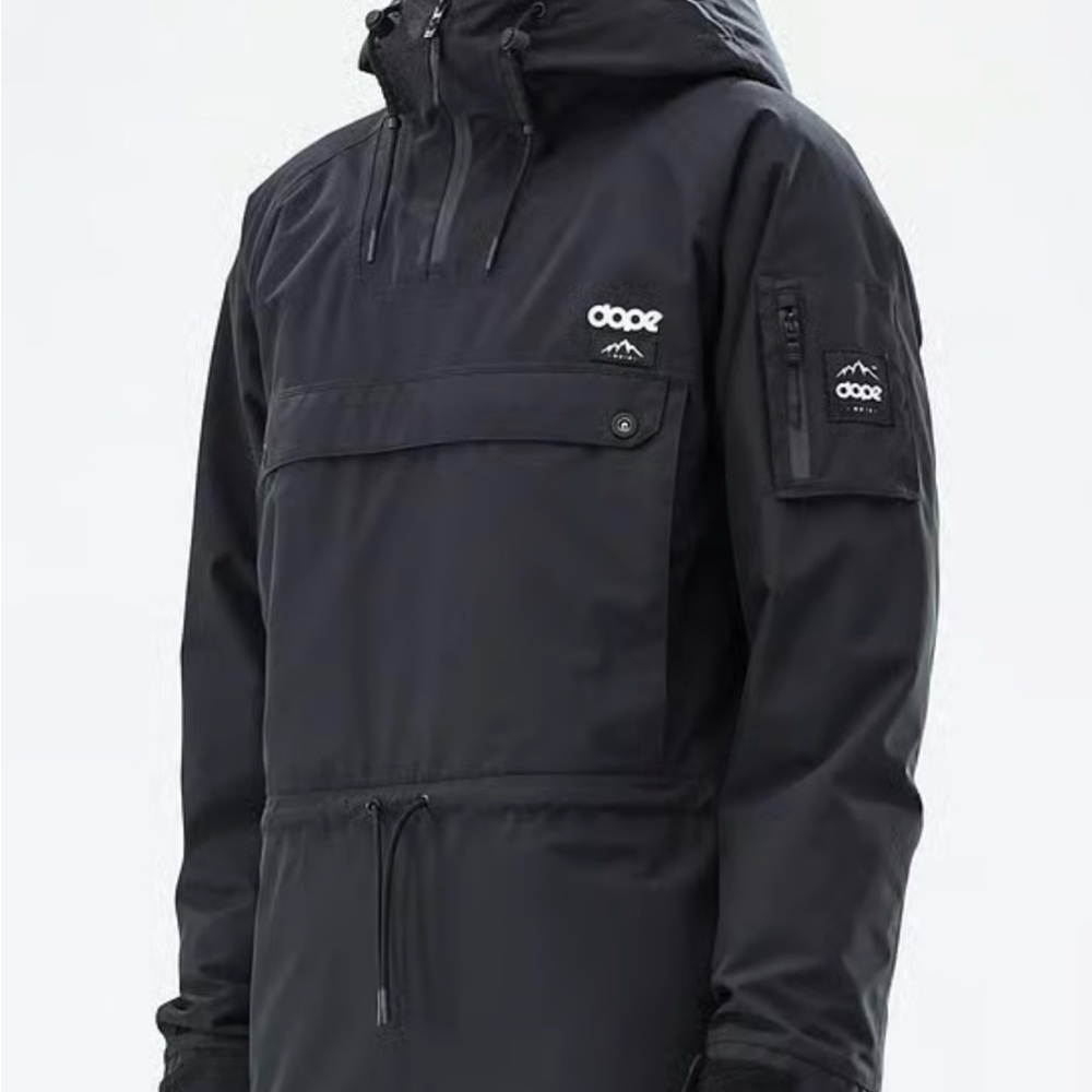 DOPE ANOK Black Ski & Snowboard Jacket LARGE